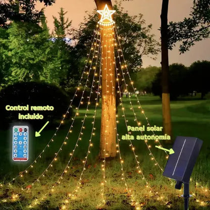 LUCES DE NAVIDAD-ESTRELLA CASCADA SOLAR