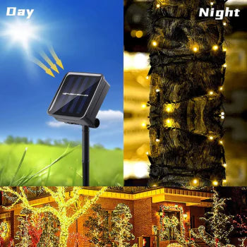 Luces De Navidad 100 Bombillos Luz Solar (22 METROS)